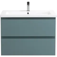 BelBagno KRAFT-750-2C-SO-AO База под раковину подвесная с фрезерованными ручками по всей длине фасада с двумя выкатн. ящ., Голубой Мат. 750x455x500 фото