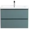 BelBagno KRAFT-750-2C-SO-AO База под раковину подвесная с фрезерованными ручками по всей длине фасада с двумя выкатн. ящ., Голубой Мат. 750x455x500