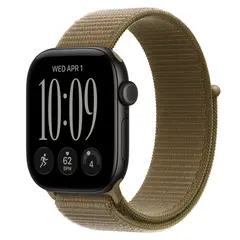 Умные часы Apple Watch Series 12 GPS, 42mm, Black Aluminum Case with Olive Sport Loop