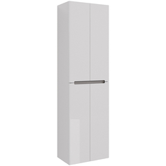 Lemark BUNO LM04B50P Пенал 50 см подвесной/напольный, 4-х дверный, цвет планки: Серый, цвет корпуса, фасада: Белый глянец фото