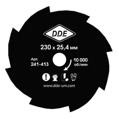 Нож для триммера DDE GRASS CUT 8 зубьев, 230 х 25,4/20 мм (толщина = 1,6 мм) (241-413)