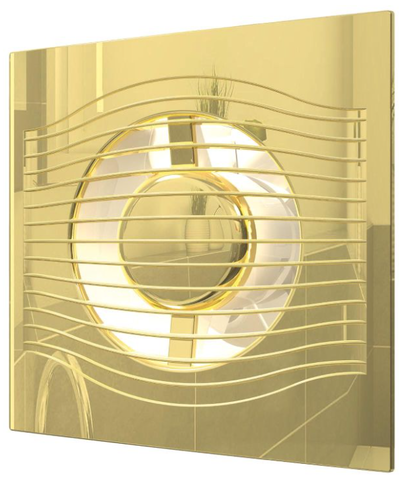 SLIM 5C Gold, Вентилятор осевой вытяжной с обратным клапаном D 125, декоративный