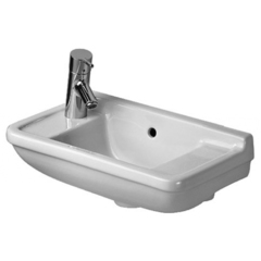 Duravit Starck 3 751500000 Раковина 500 x 260 мм, с намеченными отв под смеситель слева и справа, с переливом, цвет белый фото