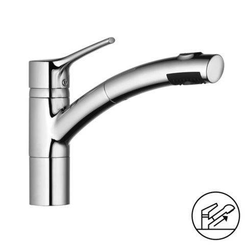 Kludi Trendo 335810575 Смеситель для кухни с выдвижным изливом, цвет: хром