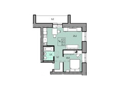 1 + квартира, 38,5 м² / Чистовая отделка