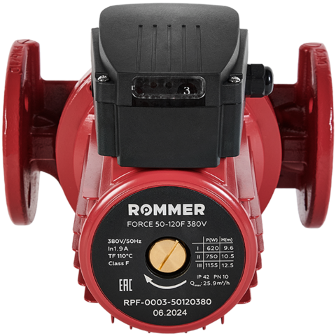 Циркуляционный насос фланцевый трехскоростной ROMMER 50-120F 380V RPF-0003-50120380