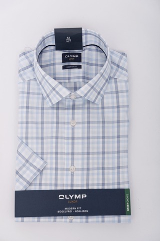 OLYMP LUXOR MODERN FIT Сорочка в крупную клетку с технологией Non-Iron. Эко-линейка Green Choice