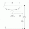 Geberit VariForm 500.681.01.1 Раковина полувстраиваемая в столешницу квадратной формы, 55х45 см, с отв. под смеситель, с отв. перелива
