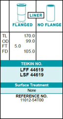 Гильза блока цилиндров TEIKIN LSF44619 (4шт/упак) не хонингованная