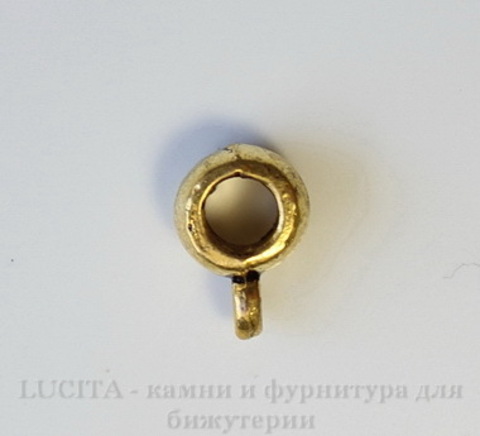 Бейл гладкий (цвет - античное золото) 8,5х4 мм, 5 штук