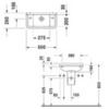 Duravit Starck 3 751500000 Раковина 500 x 260 мм, с намеченными отв под смеситель слева и справа, с переливом, цвет белый