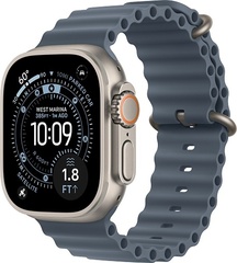 Apple Watch Ultra 3 (2025) 49mm Natural Titanium Case with Anchor Blue Ocean Band
