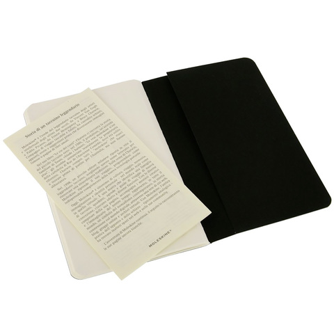 Набор 3 блокнота Moleskine Cahier Journal Pocket, цвет черный, без разлиновки