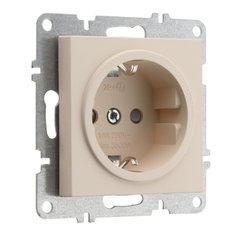 Розетка с заземлением ARVIA Electric, со шторками, 16А 250В, карамель 50082000243