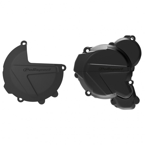 Комплект защиты крышек сцепления и генератора Polisport EXC 250/300 (17-23) (черн.)