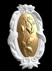 Силиконовый молд № 0726 Рамка с розой
