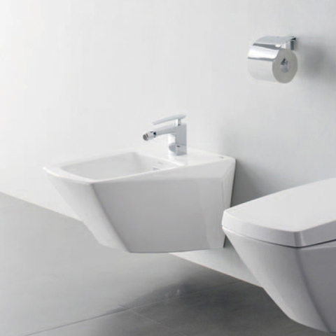 TOTO Jewelhex BT682V1#XW Биде подвесное, 447x560x410мм, с переливом и 1 отв.под смеситель, без донного клапана DH446VE, с покрытием CeFiONtect, цвет: белый
