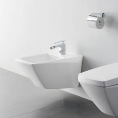 TOTO Jewelhex BT682V1#XW Биде подвесное, 447x560x410мм, с переливом и 1 отв.под смеситель, без донного клапана DH446VE, с покрытием CeFiONtect, цвет: белый фото