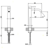 Gessi 316 54006#239 Смеситель для раковины на 1 отверстие, высокий h=305мм,  без донного клапана, излив 155мм, цвет: steel brushed
