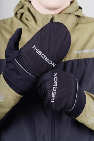 Перчатки-варежки для бега Nordski Run black