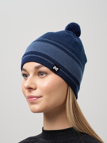Лыжная шапка c шерстью Nordski Tone Stripe blue
