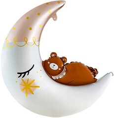 Шар К Фигура, Мишка на месяце/луне, 36''/91 см, 1 шт. (В упаковке)