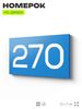 Номер на дверь 270, табличка на дверь для офиса, квартиры, кабинета, аудитории, склада, голубая 120х70 мм, Айдентика Технолоджи