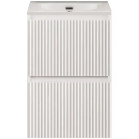 BelBagno UNO-MINI-400-2C-SO-BO База под раковину подвесная с фрезерованными ручками по всей длине фасада с двумя выкат. ящ., Bianco Opaco,400x395x608