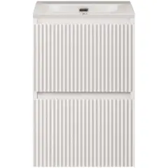BelBagno UNO-MINI-400-2C-SO-BO База под раковину подвесная с фрезерованными ручками по всей длине фасада с двумя выкат. ящ., Bianco Opaco,400x395x608 фото