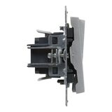 Переключатель двухклавишный - Legrand SUNO - 10АХ 250В безвинтовые зажимы - Алюминий — фото 3