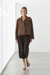 Massimo Dutti Свободная замшевая куртка, кротово-коричневый