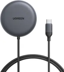 Беспроводная зарядка UGREEN W720 (85899) ZAPIX 15W Qi2 Magnetic с USB-C кабелем, 1,5м серый космос