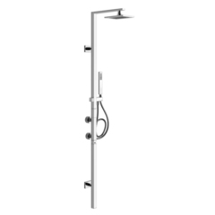 Gessi Rettangolo 23405#031 Термостатический смеситель с верхним душем, авт.переключателем ванна/душ, лейкой и шлангом 1,5м, высота 1774мм, цвет: хром фото