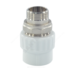 Муфта PP-R комбинированная разъемная белая Дн 20х1/2" НР для радиатора VALFEX 10159020