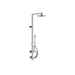Gessi Rettangolo 23407#031 Термостатический смеситель с верхним душем, авт.переключателем ванна/душ, лейкой и шлангом 1,5м, высота 1180мм, цвет: хром фото