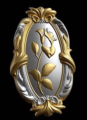 Силиконовый молд № 0726 Рамка с розой