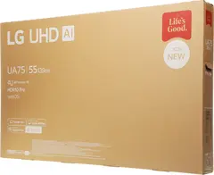 Телевизор LED LG 55" 55UA75009LA.ARUG черный 4K Ultra HD 60Hz DVB-T DVB-T2 DVB-C DVB-S DVB-S2 USB WiFi Smart TV