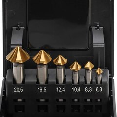 Набор зенковок 90° 6,3-20,5мм DIN335C 5z HSS-G TiN 6шт MASTER-TOOL 102890TMT