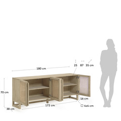 Сервант Rexit solid из дерева минди и ротанга 180 x 78 cm