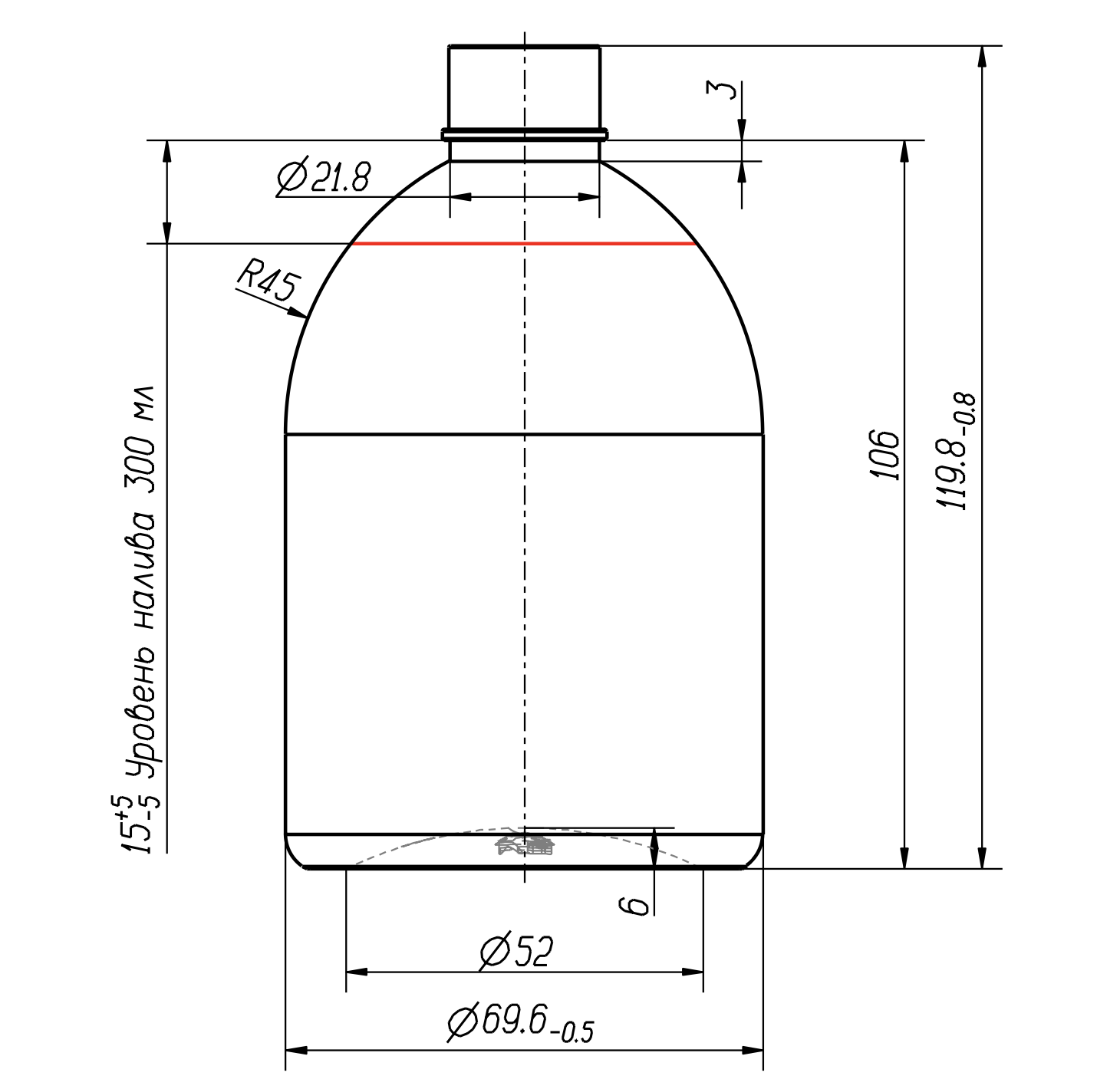 Флакон 300 мл 24 мм ПЭТ покатые плечи №2 от производителя «Тара-Гост»