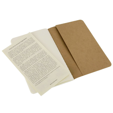 Набор 3 блокнота Moleskine Cahier Journal Pocket, цвет бежевый, без разлиновки