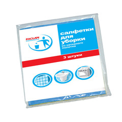 Салфетки хозяйственные Paclan вискоза 38x30 см синие 3 штуки в упаковке