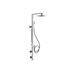 Gessi Rettangolo 23411#031 Термостатический смеситель с верхним душем, авт.переключателем ванна/душ, регулируемой лейкой и шлангом 1,5м, высота 1180мм, цвет: хр фото