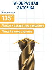 Сверло по металлу кобальтовое ПРАКТИКА 3,2 х 65 мм Р6М5К5 (033-420)