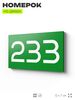 Номер на дверь 233, табличка на дверь для офиса, квартиры, кабинета, аудитории, склада, зеленая 120х70 мм, Айдентика Технолоджи