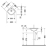 Duravit Starck 3 752440000 Раковина угловая 430х380 мм, с переливом, с 1 отв под смеситель, цвет белый