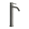 Gessi 316 54009#239 Смеситель для раковины на 1 отверстие, высокий h=305мм, без донного клапана, излив 123мм, цвет: steel brushed