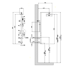 Gessi Rettangolo 23411#031 Термостатический смеситель с верхним душем, авт.переключателем ванна/душ, регулируемой лейкой и шлангом 1,5м, высота 1180мм, цвет: хр