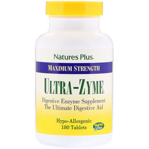 Nature's Plus, Максимальная сила Ultra-Zyme, 180 таблеток