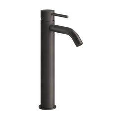 Gessi 316 54009#707 Смеситель для раковины на 1 отверстие, высокий h=305мм, без донного клапана, излив 123мм, цвет: brushed black metal pvd фото
